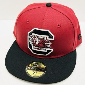 New Era South Carolina Gamecocks 2-Tone 59FIFTY Fitted Hat Cap 7‎ 1/4 Red NCAA